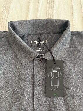 Bonobos Slim Fit Heathered Charcoal Gray Golf Polo